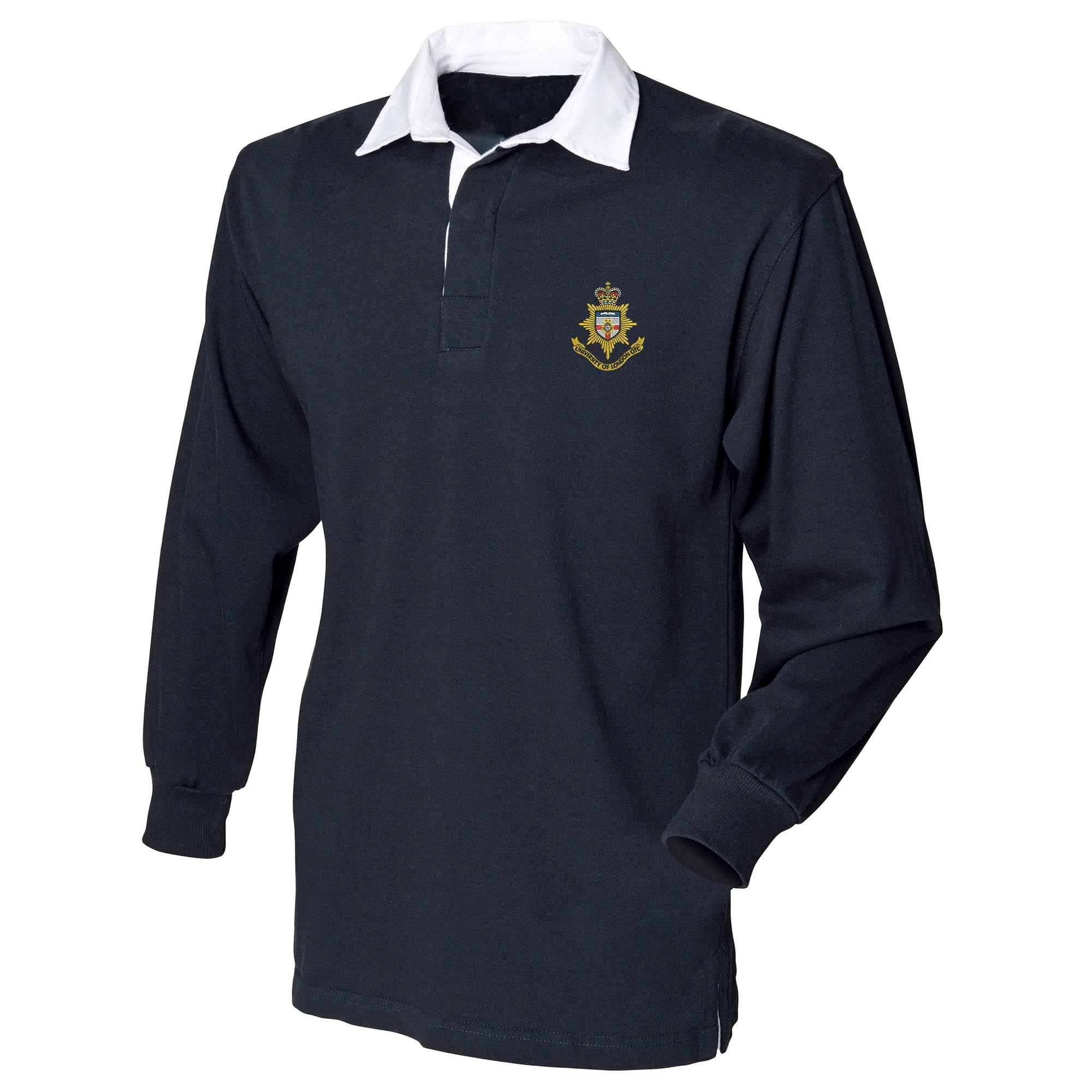 THE SAVILE ROW COMPANY LONDON Maglia Da Rugby Uomo: Cotone Pesante Jersey, Colletto Twill E Ricamo